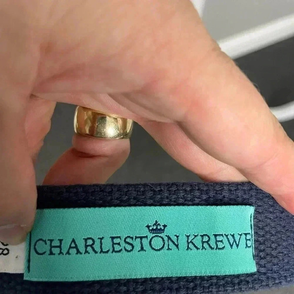 Charleston Krewe South Carolina Belt Canvas Skyline City Scape Blue Size 28 - Picture 4 of 5